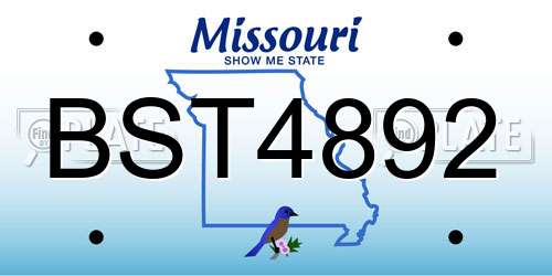 BST4892 Missouri License Plate