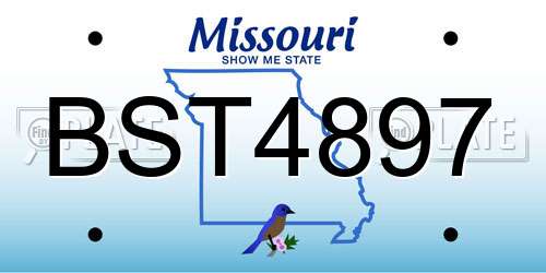 BST4897 Missouri License Plate