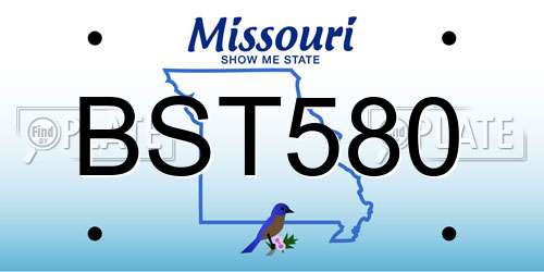 BST580 Missouri License Plate