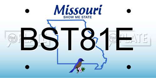 BST81E Missouri License Plate