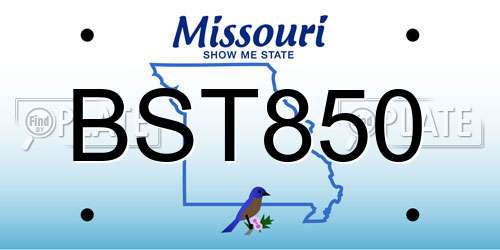 BST850 Missouri License Plate