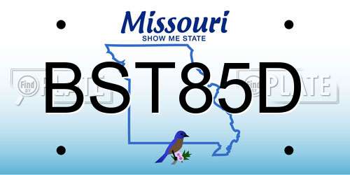 BST85D Missouri License Plate