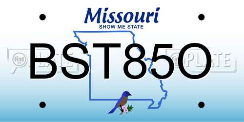 BST85O Missouri License Plate