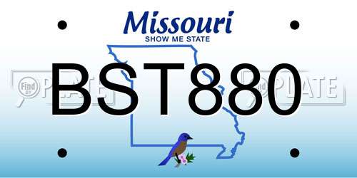 BST880 Missouri License Plate