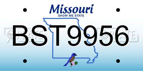 BST9956 Missouri License Plate