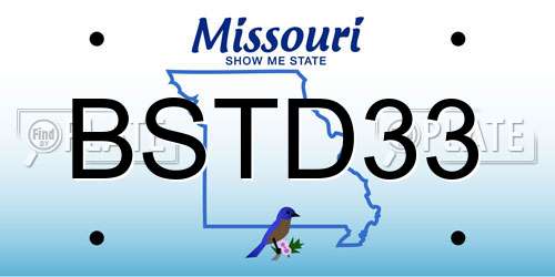 BSTD33 Missouri License Plate