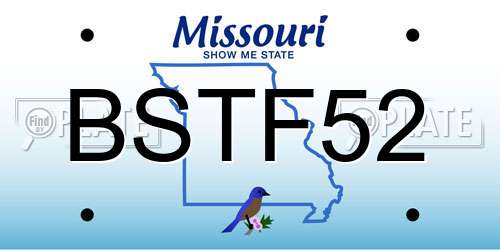 BSTF52 Missouri License Plate