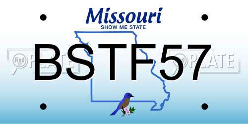 BSTF57 Missouri License Plate