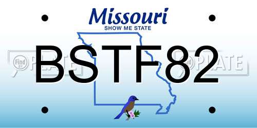 BSTF82 Missouri License Plate