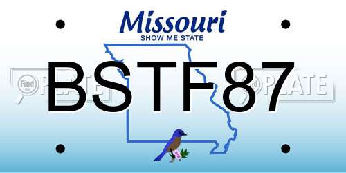 BSTF87 Missouri License Plate
