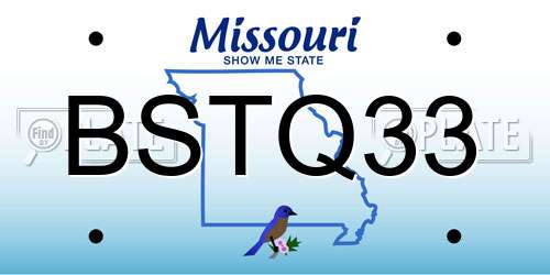 BSTQ33 Missouri License Plate