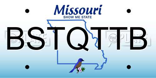BSTQTTB Missouri License Plate