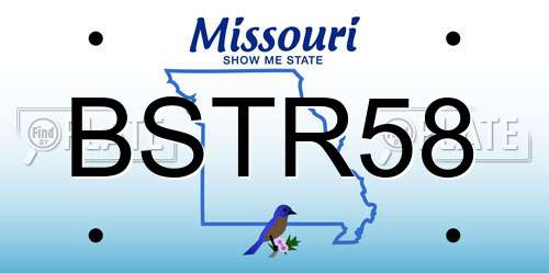 BSTR58 Missouri License Plate