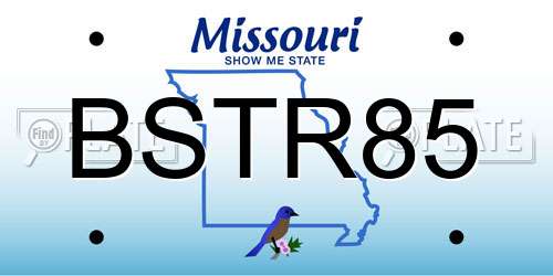 BSTR85 Missouri License Plate
