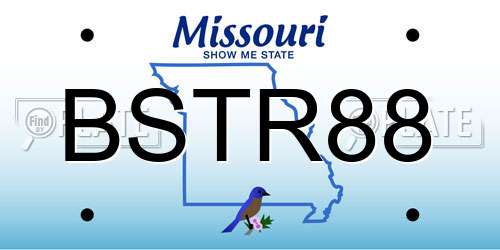 BSTR88 Missouri License Plate