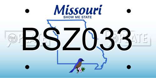 BSZ033 Missouri License Plate