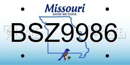 BSZ9986 Missouri License Plate