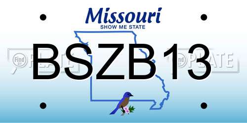 BSZB13 Missouri License Plate