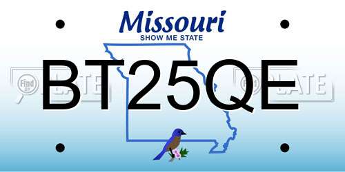 BT25QE Missouri License Plate