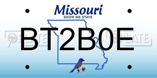BT2B0E Missouri License Plate