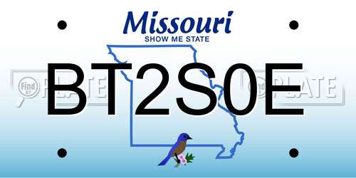 BT2S0E Missouri License Plate