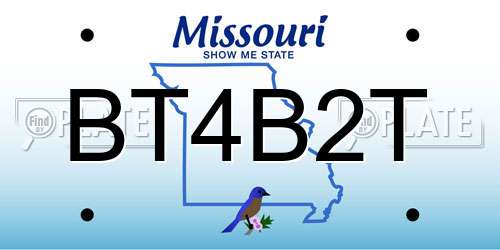 BT4B2T Missouri License Plate