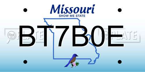 BT7B0E Missouri License Plate