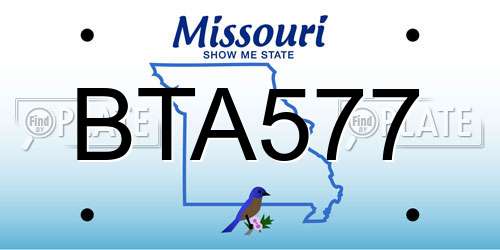 BTA577 Missouri License Plate