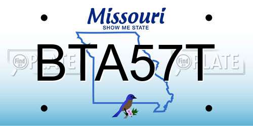 BTA57T Missouri License Plate