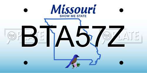 BTA57Z Missouri License Plate