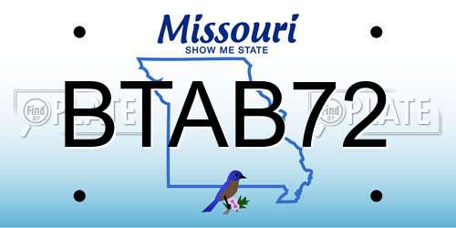 BTAB72 Missouri License Plate