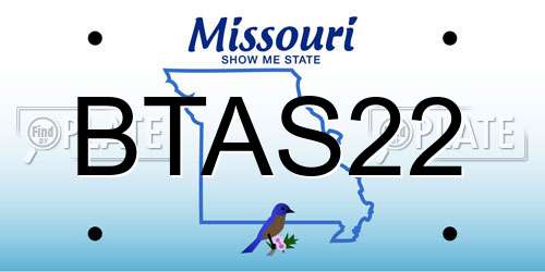 BTAS22 Missouri License Plate
