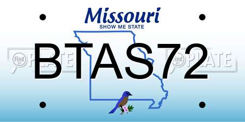 BTAS72 Missouri License Plate