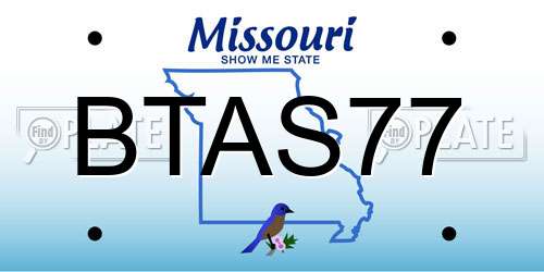 BTAS77 Missouri License Plate