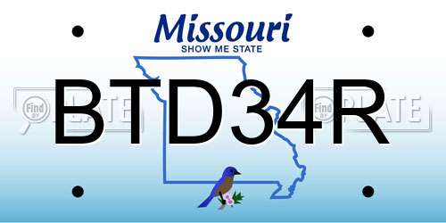 BTD34R Missouri License Plate
