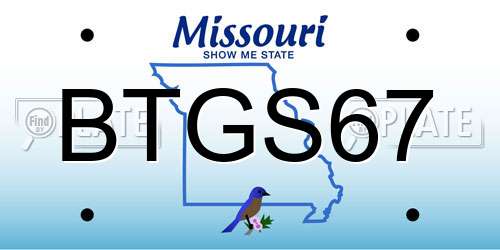 BTGS67 Missouri License Plate