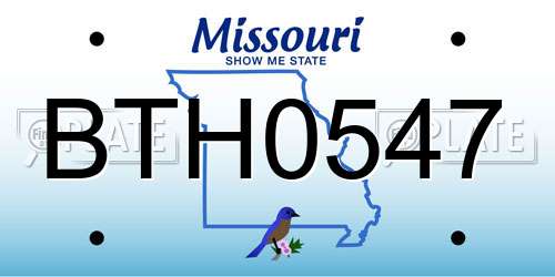 BTH0547 Missouri License Plate