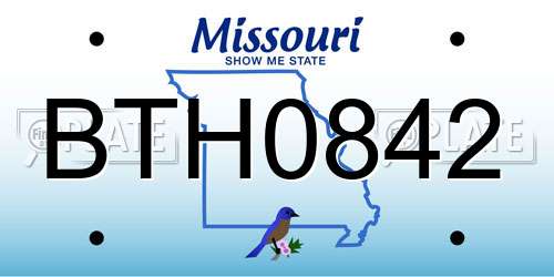 BTH0842 Missouri License Plate