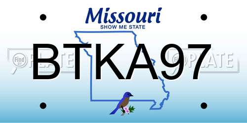 BTKA97 Missouri License Plate