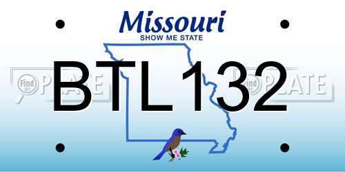 BTL132 Missouri License Plate