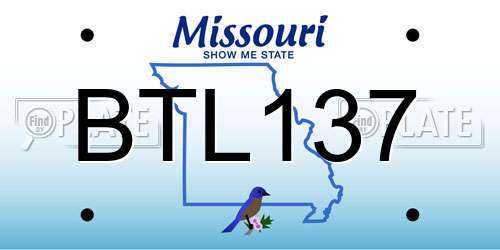 BTL137 Missouri License Plate