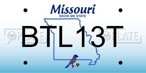 BTL13T Missouri License Plate