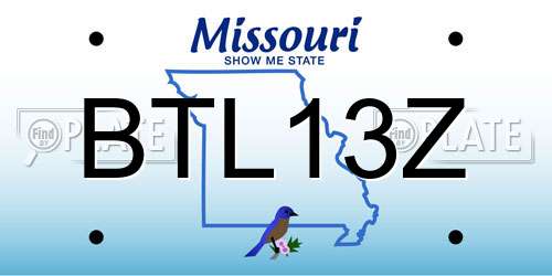 BTL13Z Missouri License Plate