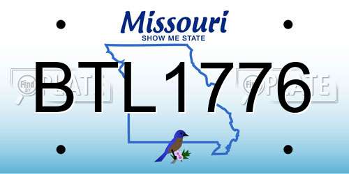 BTL1776 Missouri License Plate