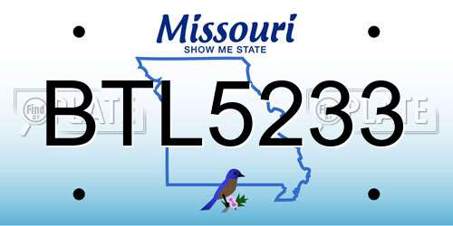 BTL5233 Missouri License Plate