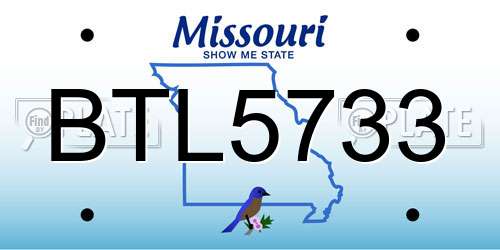 BTL5733 Missouri License Plate
