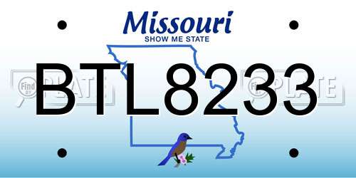 BTL8233 Missouri License Plate