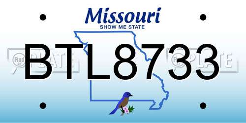 BTL8733 Missouri License Plate