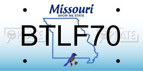 BTLF70 Missouri License Plate