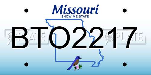 BTO2217 Missouri License Plate
